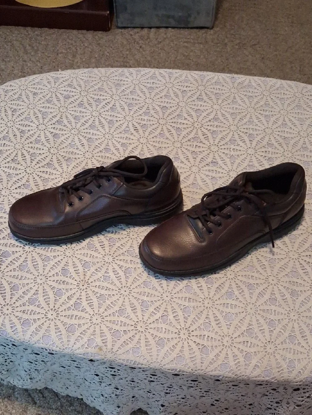 Rockport Brown Leather Lace-Up Casual Oxfords
